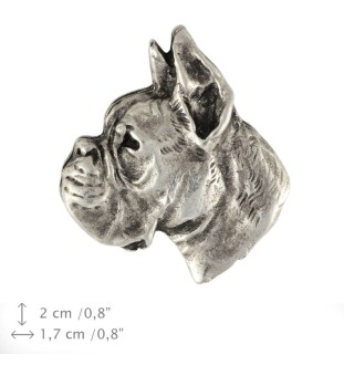 Bokser pin posrebrzony Art-Dog